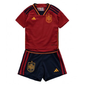 Maillot de foot Espagne Domicile enfant Monde 2022 Manches Courte (+ pantalon court)